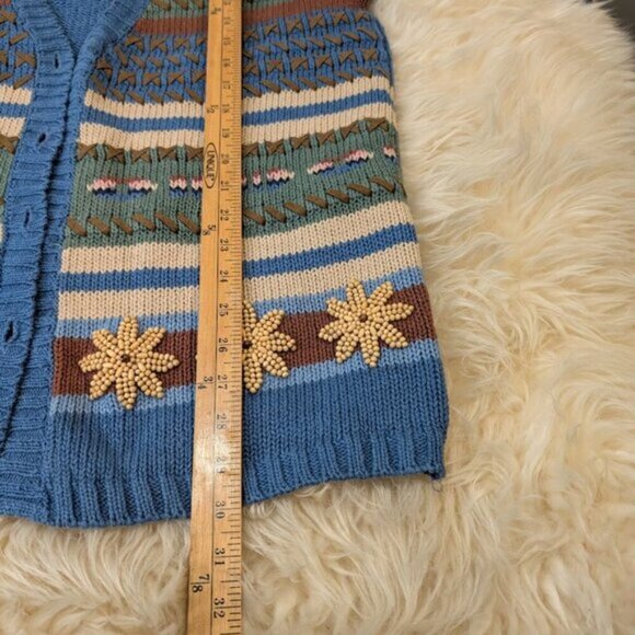 Cambridge Dry Goods Company Linen Blend Knit and Bead Cardigan Size Small - Picture 6 of 11